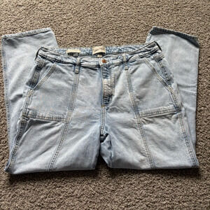 Universal Thread Jeans High Rise Slim Straight Front Seams Light Sz 14 Y2K Pants